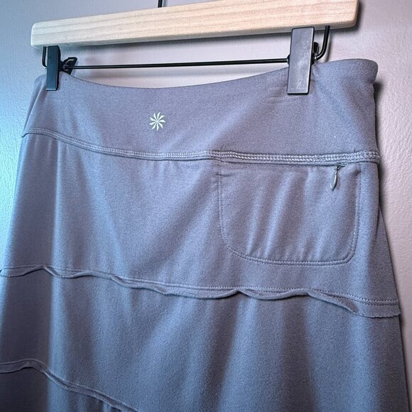 Women's Petite MP Athleta Crescendo Tiered Skirt in Gray Asymmetrical Hem - Picture 4 of 7